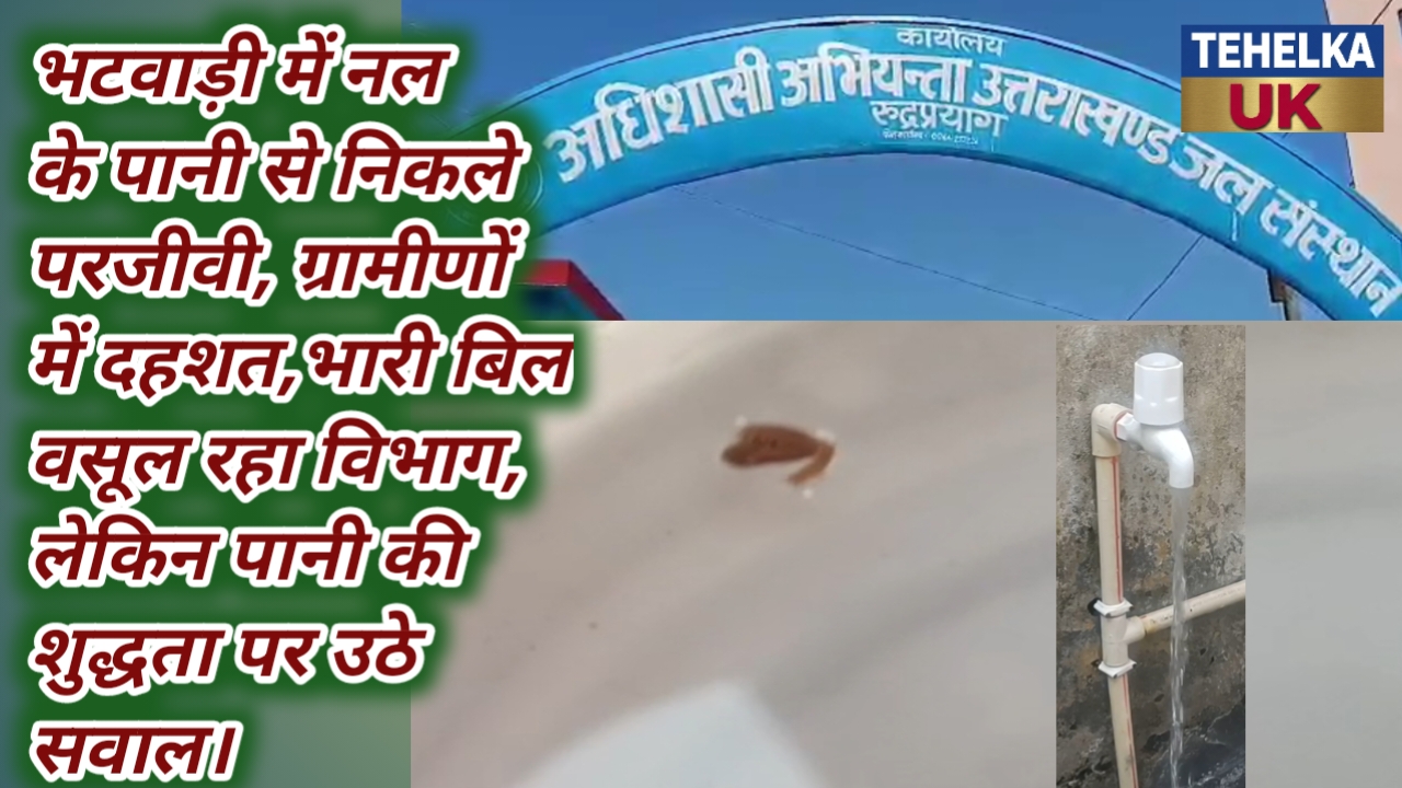 भटवाड़ी में नल के पानी से निकले परजीवी, ग्रामीणों में दहशत,भारी बिल वसूल रहा विभाग, लेकिन पानी की शुद्धता पर उठे सवाल।